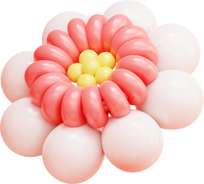 3D Pink Balloon Flower